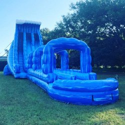 27ft Blue Crusher Dual Lane with Slip N Slide